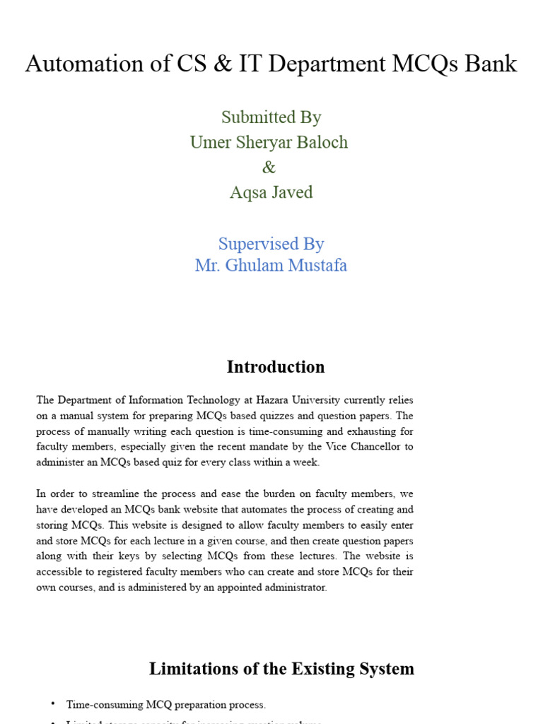 Final Year Project Viva Presentation Pdf Websites World Wide Web