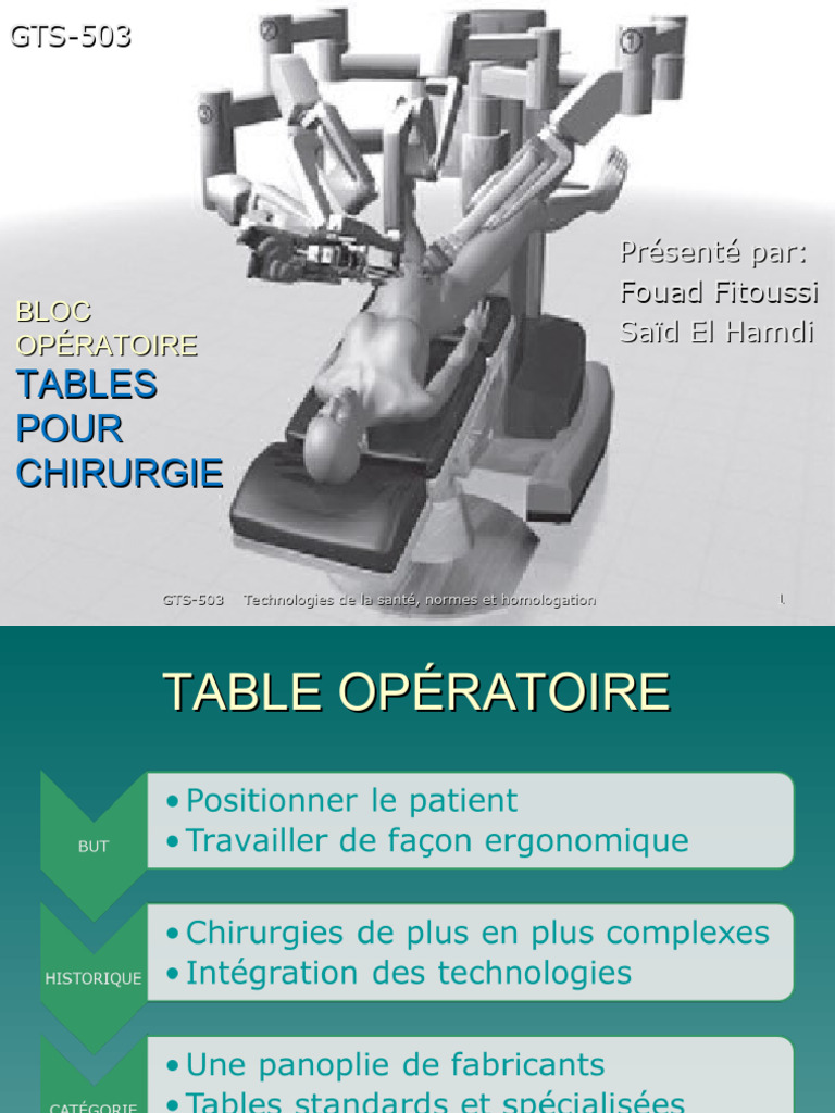 Table d'instrumentation opératoire | PDF | Chirurgie