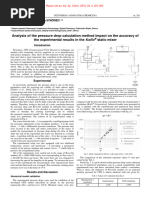 Analysis of The Pressure Drop Calcu