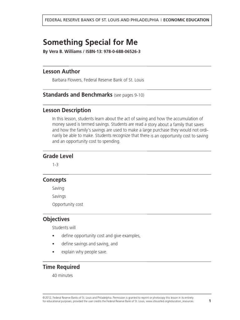 Something special for me pdf interest money