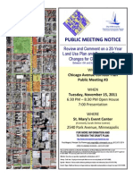 Public Meeting Notice: Review and Comment On A 20-Year Land Use Plan and Proposed Zoning Changes For Chicago Avenue