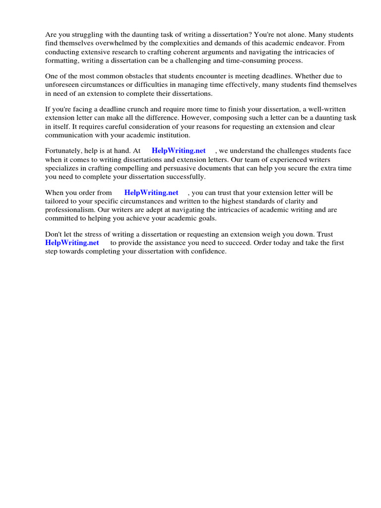 Dissertation Extension Letter Sample | PDF | Career & Growth | Business