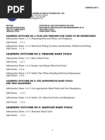 EIM COMMON UNIT 1 LO 1 2 3 4 Hand Tools - TYpes of Wiring