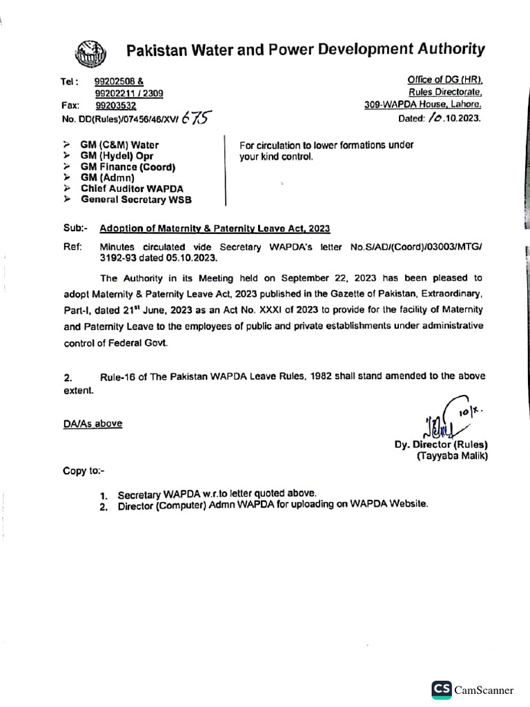 Maternity and Paternity Leave Act 2023 PDF