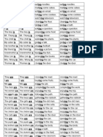 Sentence Constructing Table