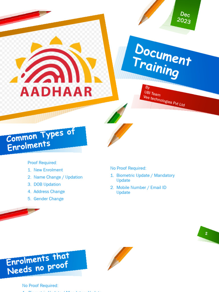 Aadhaar Document Training Material PDF | PDF | Identity Document ...