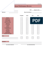 Employee Performance Review Template 8