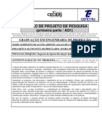 AD1 MODELO DE PROJETO DE PESQUISA 1 - Quarta Revolução Industrial PDF