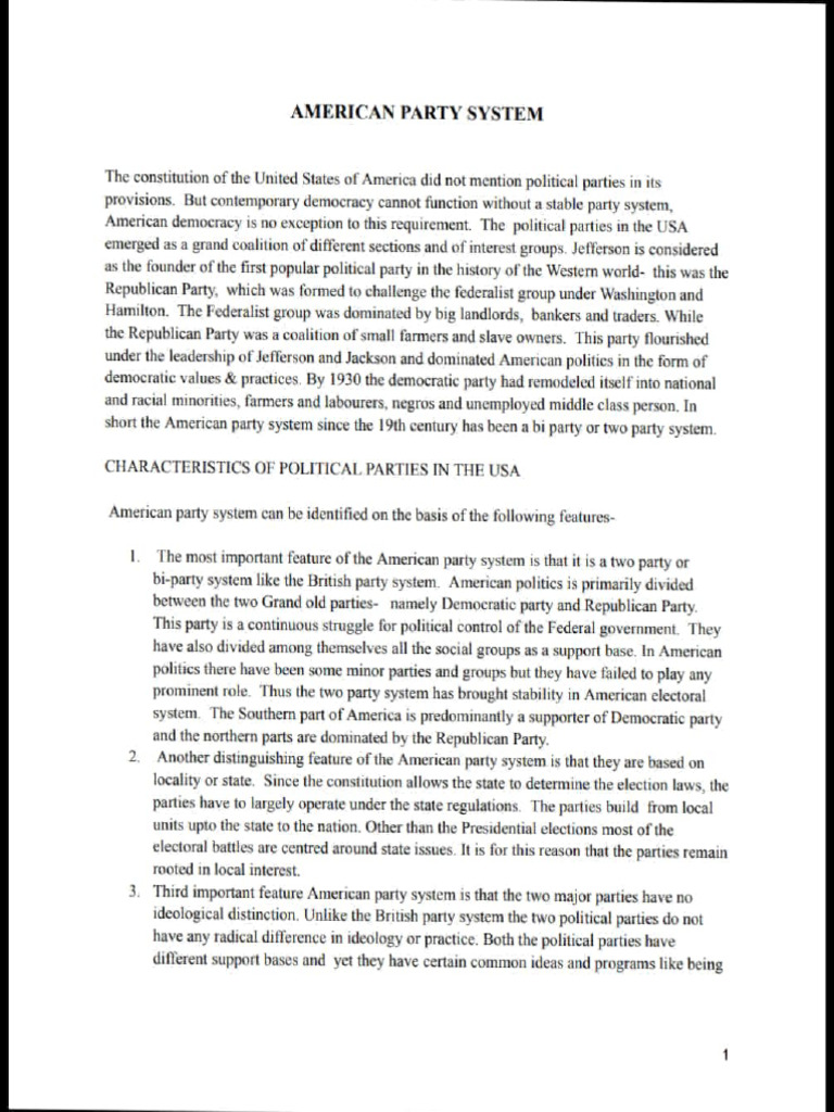 Overview of the American Party System | PDF | Political Parties | Elections