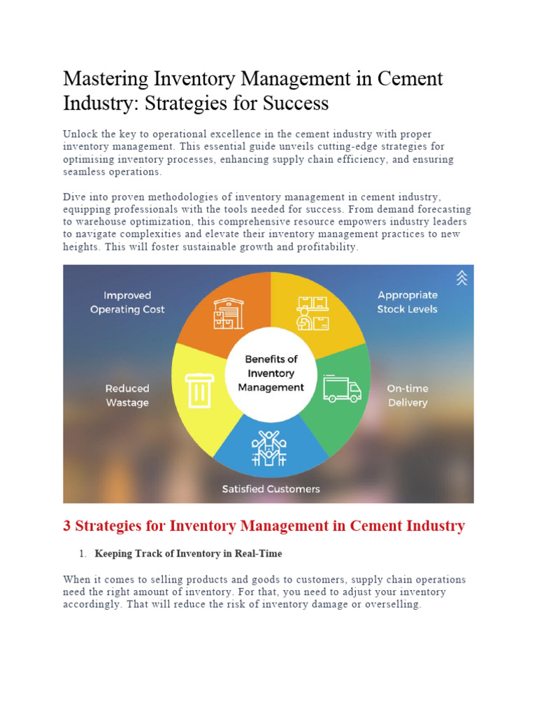 Optimizing Cement Inventory Management | PDF | Inventory | Supply Chain