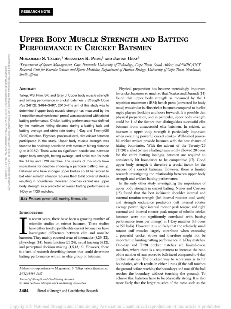 14.upper Body Muscle Strength and Batting Performance in Cricket ...