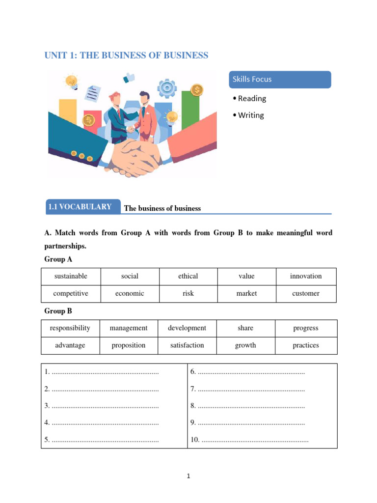 Ebook (COB1) - Unit 1 | PDF
