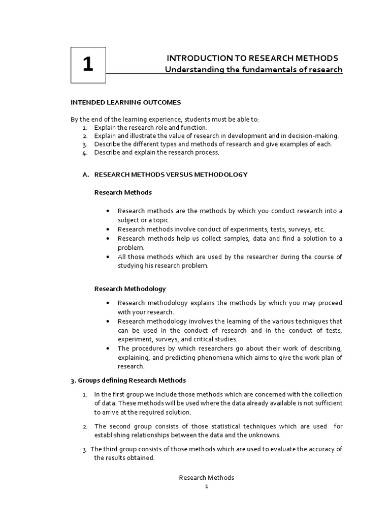 Introduction to Research Methods | PDF | Methodology | Quantitative ...