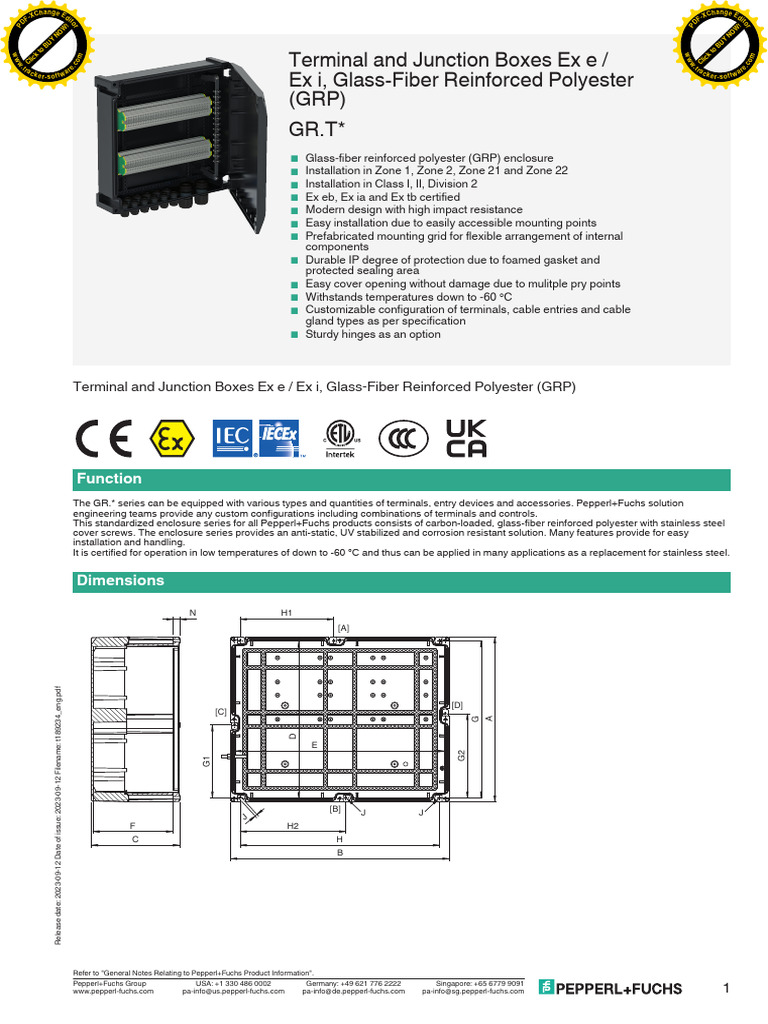 GRP Junction Boxes for Hazardous Areas | PDF