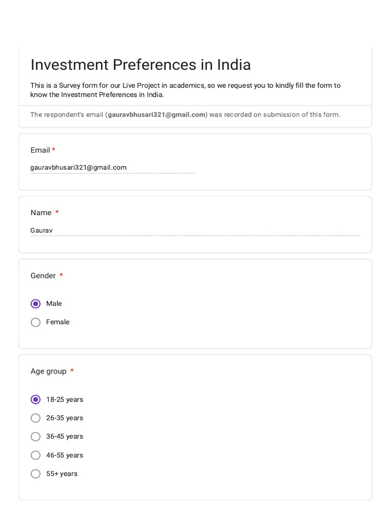 Investment Preferences in India PDF