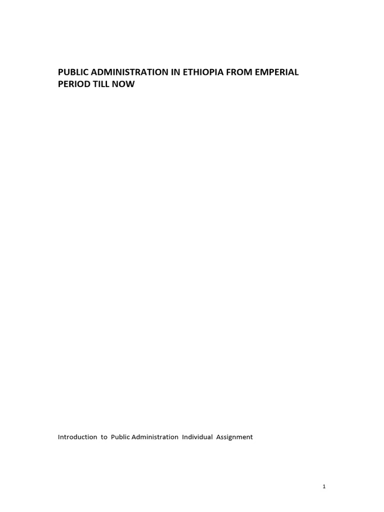 Evolution of Public Administration in Ethiopia | PDF | Ethiopia ...