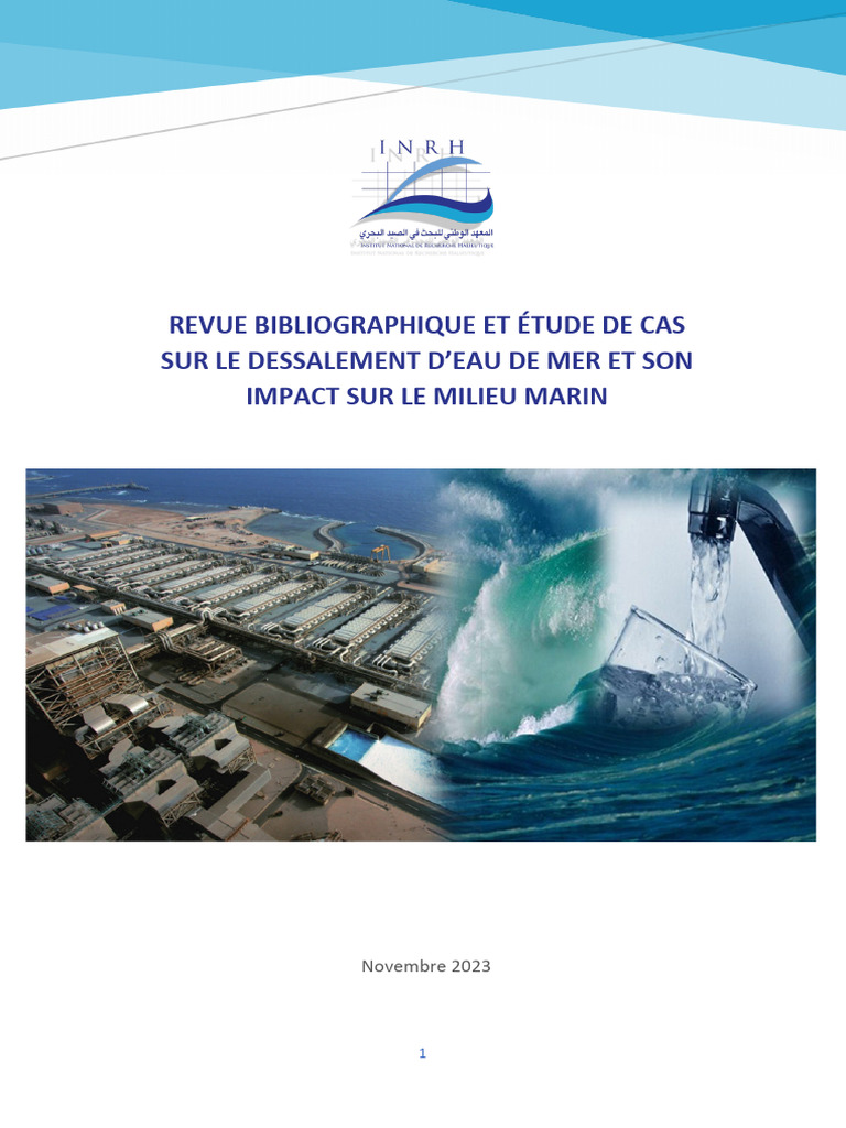 Dessalement d'eau de mer : impacts marins au Maroc | PDF | Désalination ...