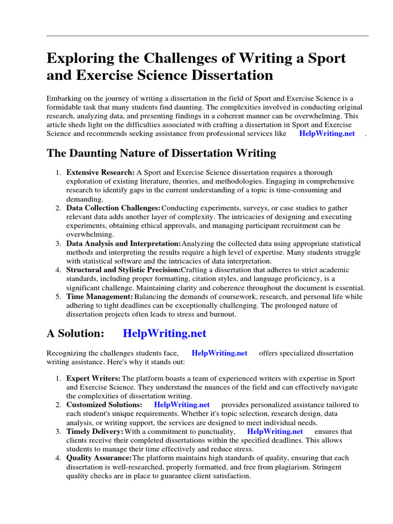 Sport and Exercise Science Dissertation Ideas PDF Physical Fitness