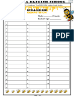 Spelling Bee Sheet