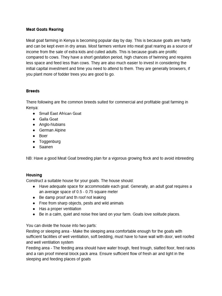 Meat Goats Rearing 1-1 | PDF | Goat | Cereals