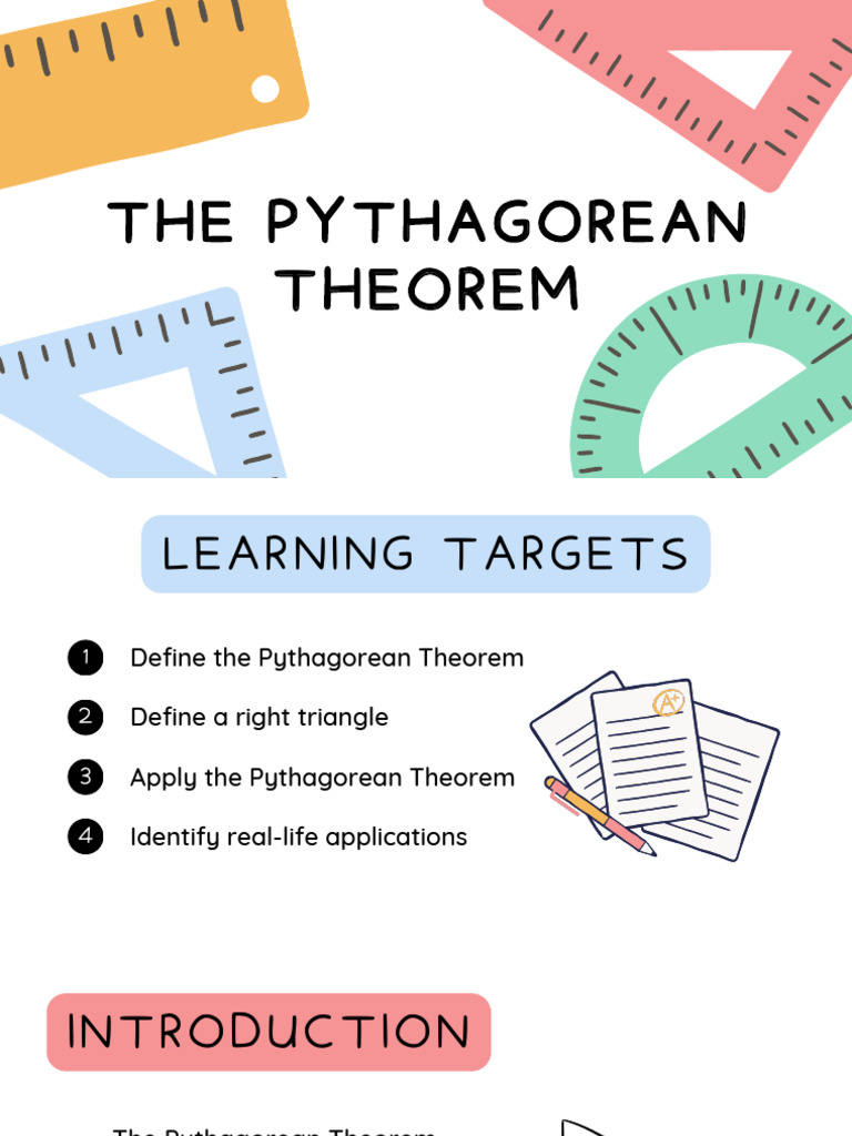 Colorful Playful Illustrative Pythagorean Theorem Education ...