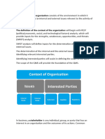 Context of Organization and Organizational Culture