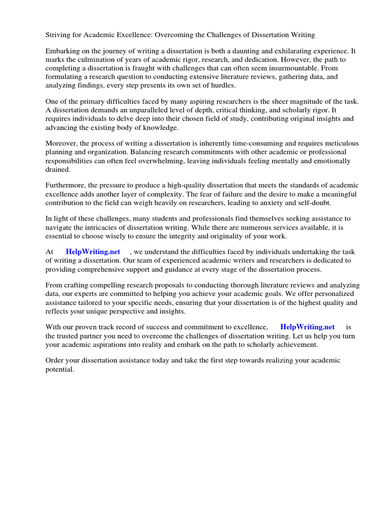 Dissertation Writing Challenges & Solutions | PDF | Motivation ...