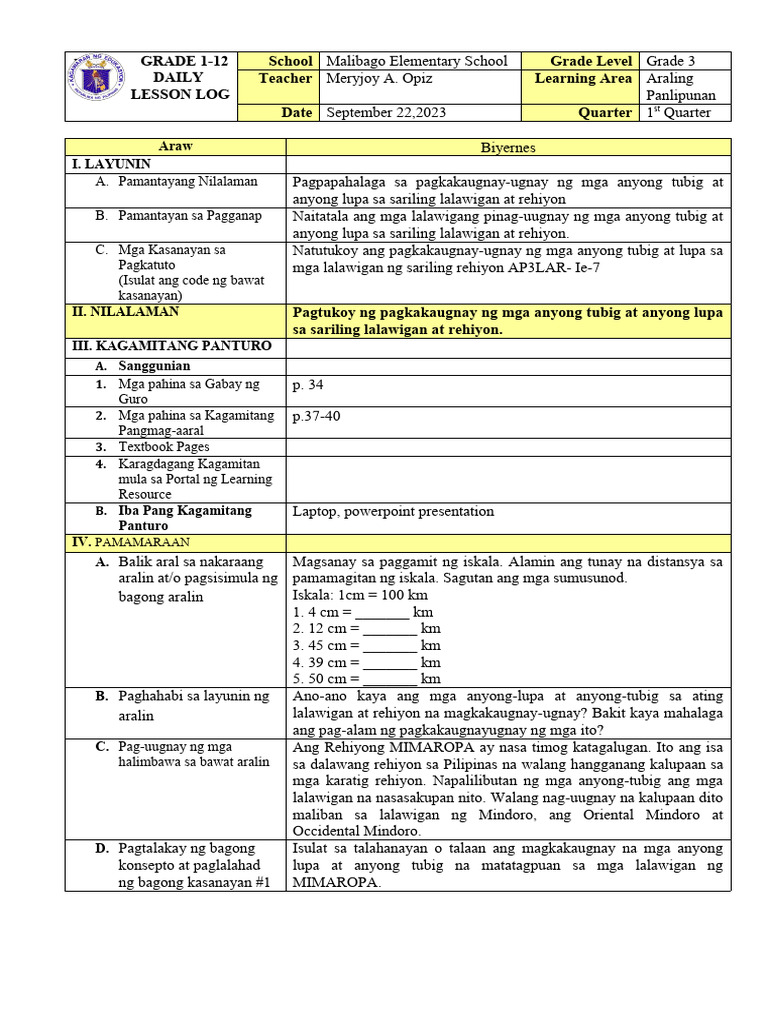 AP lesson plan | PDF