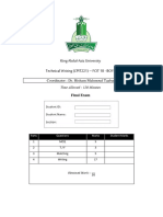 King Abdul-Aziz University Technical Writing (CPIT221) - FCIT 18 - BOYS