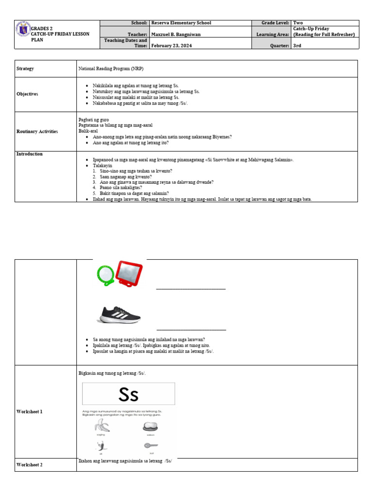 NRP Lesson Plan Q3 W3 | PDF