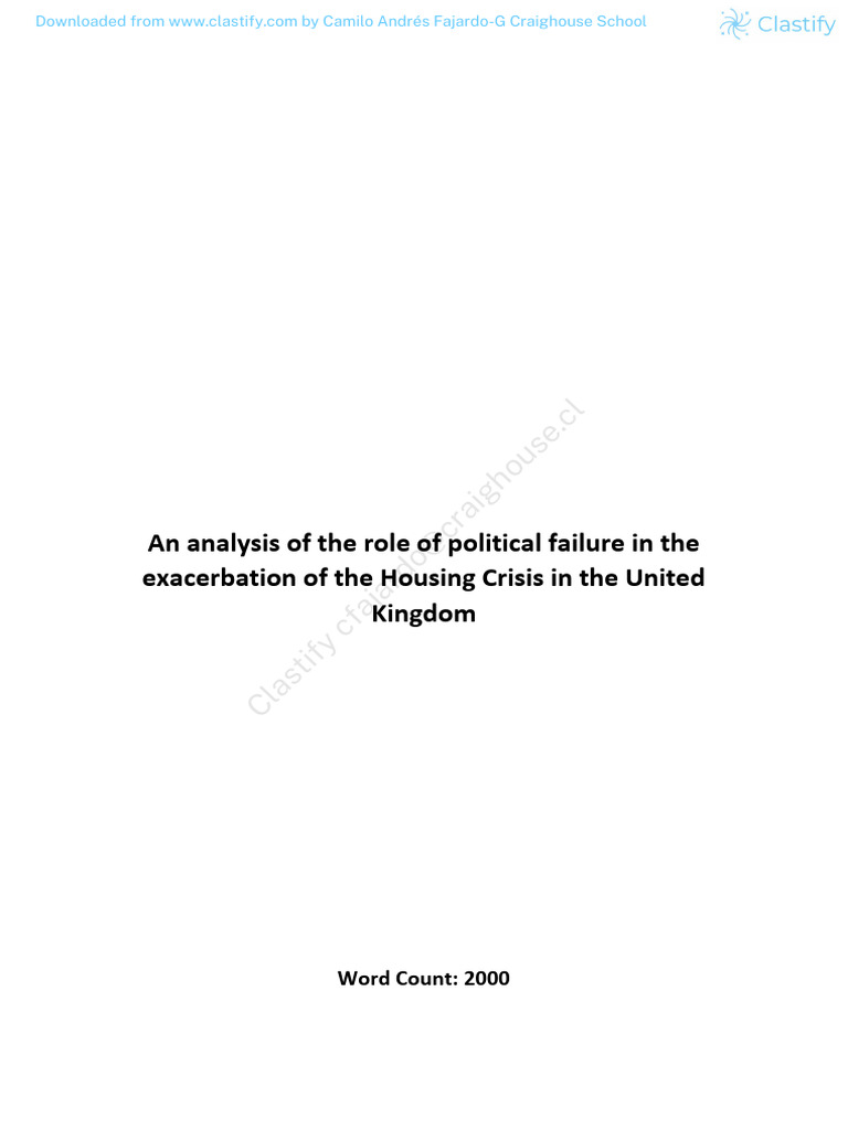 An Analysis of The Role of Political Failure in The Exacerbation of The ...