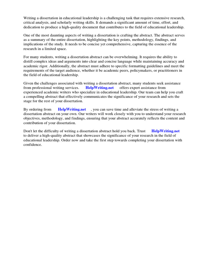 Dissertation Abstracts in Educational Leadership | PDF | Leadership ...