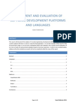 Assessment and Evaluation of Software Development Platforms and Languages