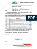 Informe #021 Solicito Incorporacion de Inversiones No Previstas