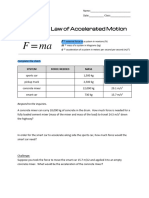 Newton's Law of Accelerated Motion: Complete The Chart