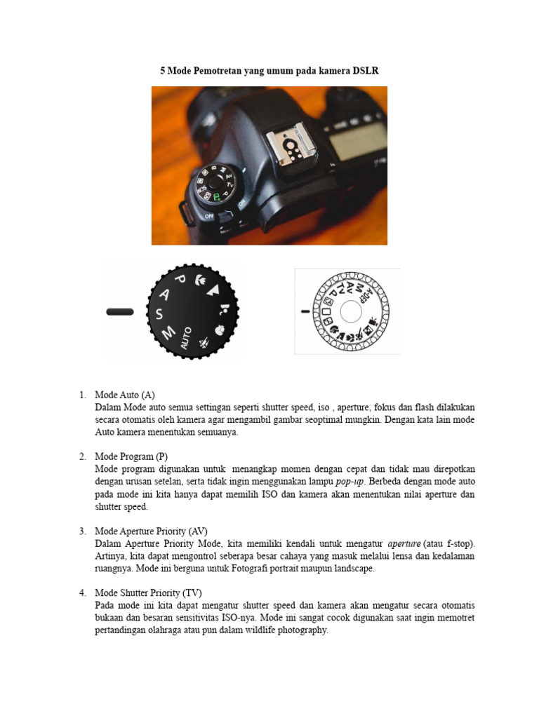 5 Mode Pemotretan Kamera DSLR | PDF