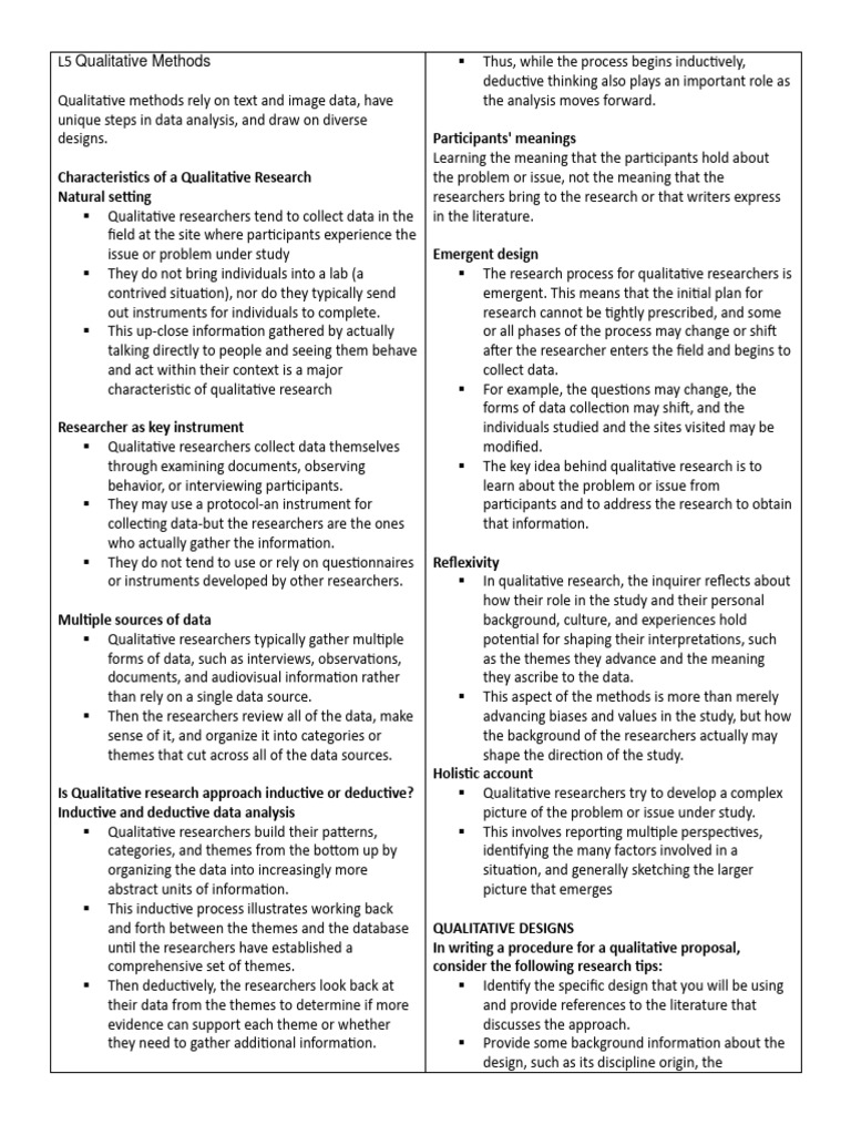 L5 Qualitative Methods Reviewer | PDF | Qualitative Research | Analysis