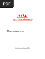 HTML Quick Reference