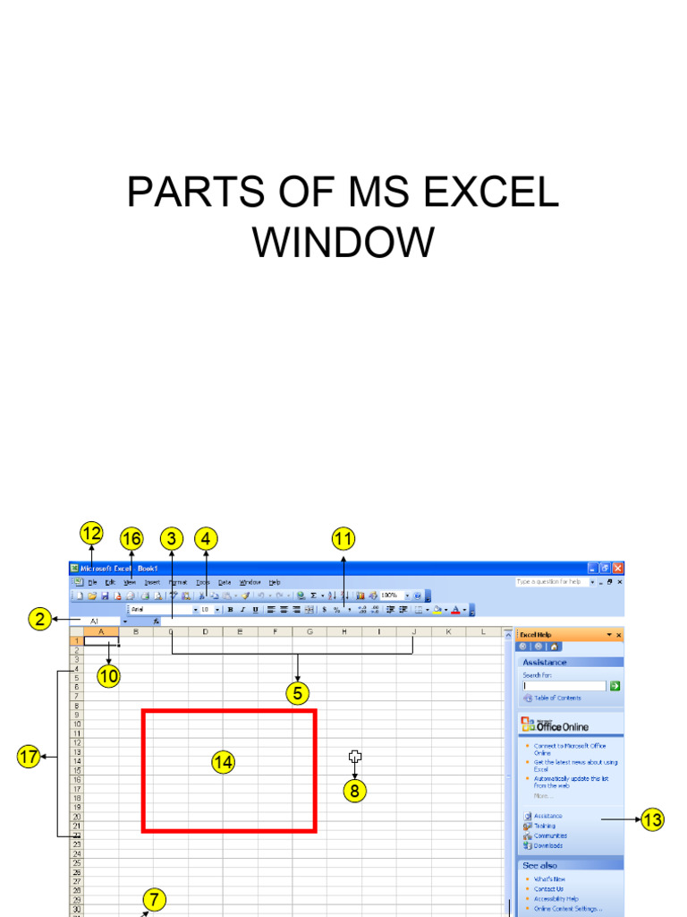 Parts of MS Excel Window | PDF