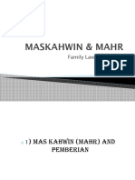 Week 4 - LAW 605 - Maskahwin - Mahr