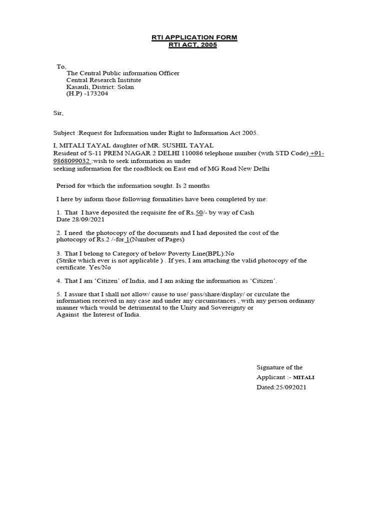 Rti Application Form For East Delhi Municipal Corporation – NSVH