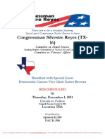 Breakfast With Rep. Silvestre Reyes and Special Guest Rep. Xavier Becerra