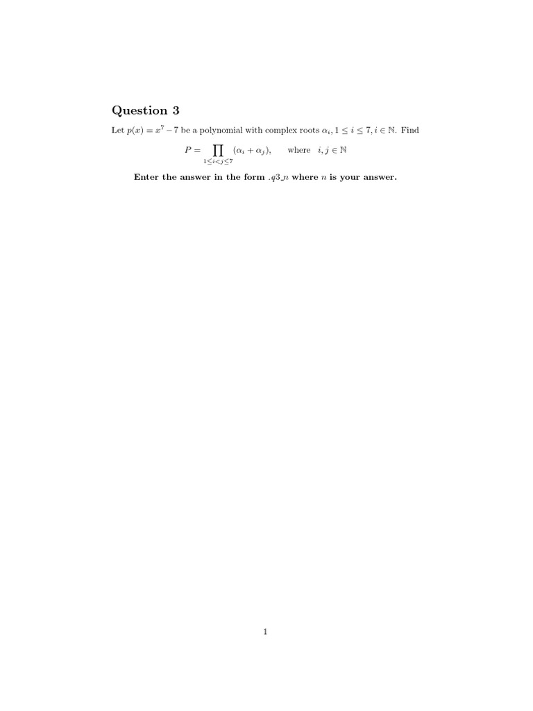 Sum of Complex Roots of Polynomial | PDF | Teaching Methods & Materials