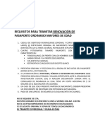 2 Requisitos para Tramitar Pasaportes Ordinarios A Mayores de Edad Por Renovación