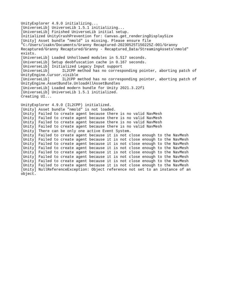 UnityExplorer NavMesh Issues Report | PDF
