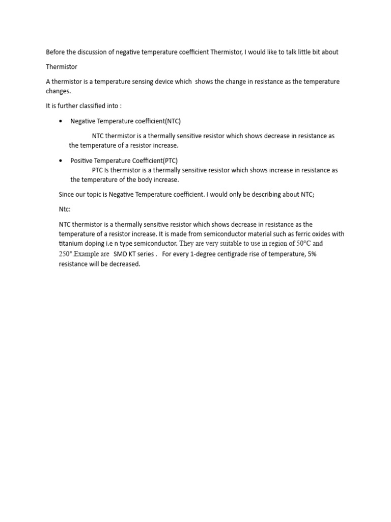 Presentation (Negative Temperature Coefficient Thermistor) | PDF ...