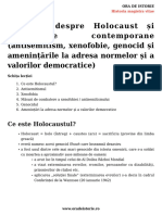 Educatia Despre Holocaust Si Provocarile Contemporane Antisemitism Xenofobie Genocid Si Amenintarile La Adresa Normelor Si A Valorilor Democratice