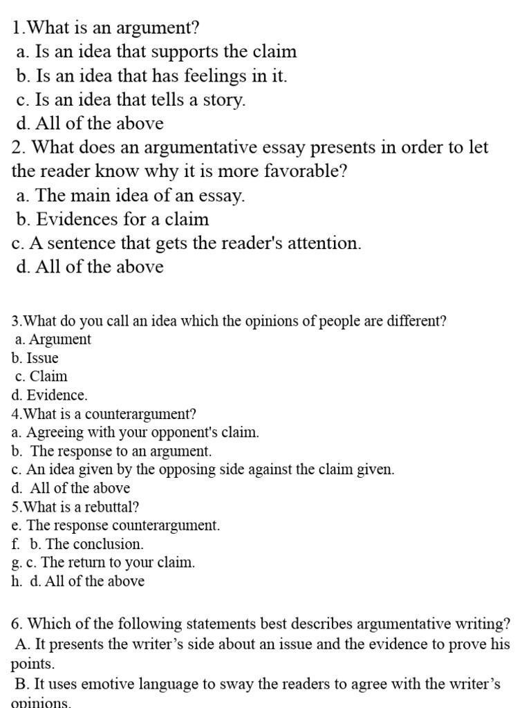 Understanding Argumentative Essays | PDF | Language Arts & Discipline