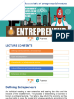 (Lecture 2) - (Entrepreneurs and Characteristics of Entrepreneurial Ventures)