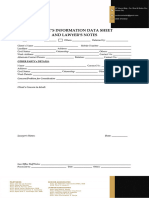 Clients Information Data Sheet and Lawyers Notes